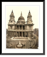 Historic Framed Print, St. Pauls Cathedral West Front London England,  17-7/8" x 21-7/8"