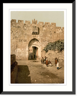 Historic Framed Print, St. Stephens Gate Jerusalem Holy Land,  17-7/8" x 21-7/8"