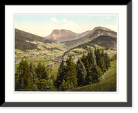 Historic Framed Print, St. Ulrich with Setscheda Tyrol Austro-Hungary,  17-7/8" x 21-7/8"