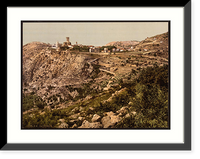 Historic Framed Print, Station and village La Turbie Riviera,  17-7/8" x 21-7/8"