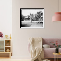 Historic Framed Print, [Old Slave Market and Plaza, St. Augustine, Fla.],  17-7/8" x 21-7/8"