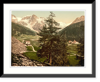 Historic Framed Print, Sulden the Schontauftspitze (i.e. Schontaufspitze) and Suldenspitze Tyrol Austro-Hungary,  17-7/8" x 21-7/8"