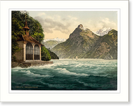 Historic Framed Print, Tells Chapel Lake Lucerne Switzerland,  17-7/8" x 21-7/8"