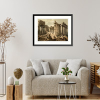 Historic Framed Print, Temple of Jupiter the facade Baalbek Holy Land (i.e. Balabakk Lebanon),  17-7/8" x 21-7/8"