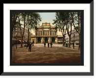 Historic Framed Print, Theatre and promenade B&eacute;ziers France,  17-7/8" x 21-7/8"