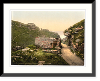 Historic Framed Print, Tintagel King Arthurs Castle from valley I Cornwall England,  17-7/8" x 21-7/8"
