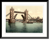 Historic Framed Print, Tower Bridge II. (closed) London England,  17-7/8" x 21-7/8"
