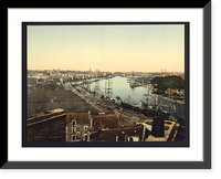 Historic Framed Print, Town and harbor Nantes France,  17-7/8" x 21-7/8"