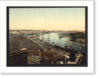 Historic Framed Print, Town and harbor Nantes France,  17-7/8" x 21-7/8"