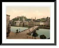 Historic Framed Print, Town bridge Salzburg Austro-Hungary,  17-7/8" x 21-7/8"