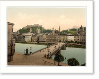 Historic Framed Print, Town bridge Salzburg Austro-Hungary,  17-7/8" x 21-7/8"