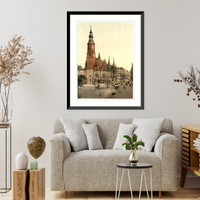 Historic Framed Print, Town hall Breslau Silesia Germany (i.e. Wroclaw Poland),  17-7/8" x 21-7/8"