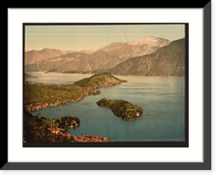 Historic Framed Print, Tremezzina Bay Como Lake of Italy,  17-7/8" x 21-7/8"