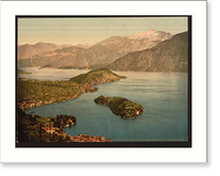 Historic Framed Print, Tremezzina Bay Como Lake of Italy,  17-7/8" x 21-7/8"