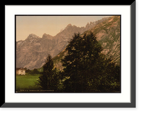 Historic Framed Print, Troldtinderne from hole Romsdalen Norway,  17-7/8" x 21-7/8"