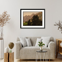 Historic Framed Print, Troldtinderne from hole Romsdalen Norway,  17-7/8" x 21-7/8"
