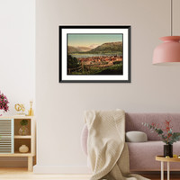 Historic Framed Print, Tromso with Tromstind Tromso Norway,  17-7/8" x 21-7/8"