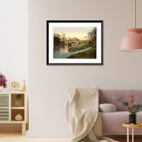 Historic Framed Print, Ullswater Broughman Castle near Penrith Lake District England,  17-7/8" x 21-7/8"