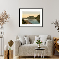 Historic Framed Print, Ullswater Pooley Bridge Pier Lake District England,  17-7/8" x 21-7/8"