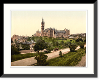 Historic Framed Print, University Glasglow Scotland,  17-7/8" x 21-7/8"