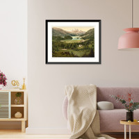 Historic Framed Print, Upper Engadine Kampfer and Silverplana II. Grisons Switzerland,  17-7/8" x 21-7/8"