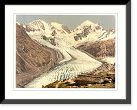 Historic Framed Print, Upper Engadine Roseg Glacier and Alp Ota Grisons Switzerland,  17-7/8" x 21-7/8"