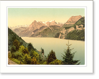 Historic Framed Print, Urnersee and Urirotstock Lake Lucerne Switzerland,  17-7/8" x 21-7/8"