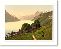 Historic Framed Print, Urnersee general view Lake Lucerne Switzerland,  17-7/8" x 21-7/8"