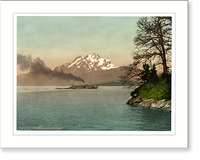 Historic Framed Print, Urnersee Lake Lucerne Switzerland,  17-7/8" x 21-7/8"