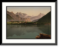 Historic Framed Print, Veblungsnaes and Romsdalshorn Romsdalen Norway,  17-7/8" x 21-7/8"
