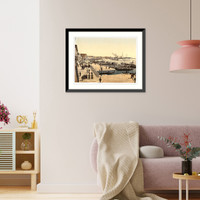 Historic Framed Print, Venice harbor and Palazzo dei Dogi Venice Italy,  17-7/8" x 21-7/8"