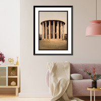 Historic Framed Print, Vestas Temple Rome Italy,  17-7/8" x 21-7/8"