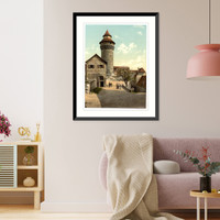 Historic Framed Print, Vestner Tower Nuremberg Bavaria Germany,  17-7/8" x 21-7/8"
