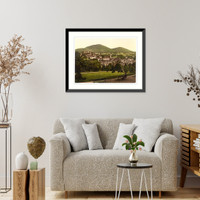 Historic Framed Print, View from the Roman Chapel Baden-Baden Baden Germany,  17-7/8" x 21-7/8"