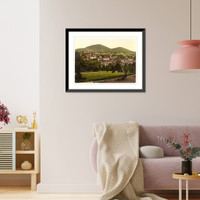 Historic Framed Print, View from the Roman Chapel Baden-Baden Baden Germany,  17-7/8" x 21-7/8"