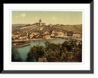 Historic Framed Print, View of Schaffhausen with the Munoth Schaffhausen Switzerland,  17-7/8" x 21-7/8"