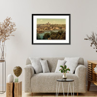 Historic Framed Print, View of Schaffhausen with the Munoth Schaffhausen Switzerland,  17-7/8" x 21-7/8"