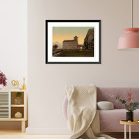 Historic Framed Print, Voury the "Port du Scex" (Gate of Scex) Valais Switzerland,  17-7/8" x 21-7/8"