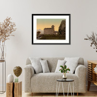 Historic Framed Print, Voury the "Port du Scex" (Gate of Scex) Valais Switzerland,  17-7/8" x 21-7/8"