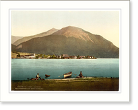 Historic Framed Print, Walchensee with Herzogstand Upper Bavaria Germany,  17-7/8" x 21-7/8"