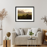 Historic Framed Print, Walgau and Krim with Karwendelgebirge Upper Bavaria Germany,  17-7/8" x 21-7/8"
