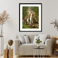 Historic Framed Print, The Waterfall Treiberg Black Forest Baden Germany,  17-7/8" x 21-7/8"