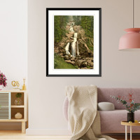 Historic Framed Print, The Waterfall Treiberg Black Forest Baden Germany,  17-7/8" x 21-7/8"