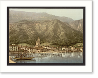 Historic Framed Print, Waterfront Campione Italy,  17-7/8" x 21-7/8"