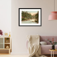 Historic Framed Print, Watersmeet and refreshment house Lynton and Lynmouth England,  17-7/8" x 21-7/8"