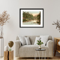 Historic Framed Print, Watersmeet and refreshment house Lynton and Lynmouth England,  17-7/8" x 21-7/8"