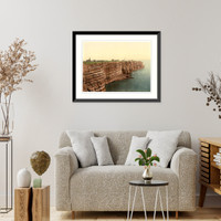 Historic Framed Print, West Beach and the Oberland Helgoland Germany,  17-7/8" x 21-7/8"