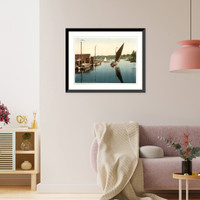 Historic Framed Print, Wherry leaving Wroxham England,  17-7/8" x 21-7/8"
