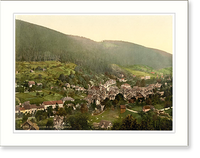 Historic Framed Print, Wildbad from Paulineshohe Wurtemburg Germany,  17-7/8" x 21-7/8"