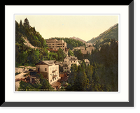 Historic Framed Print, Wildbad Gastein (i.e. Bad Gastein) and Kaiser Promenade Salzburg Austro-Hungary,  17-7/8" x 21-7/8"